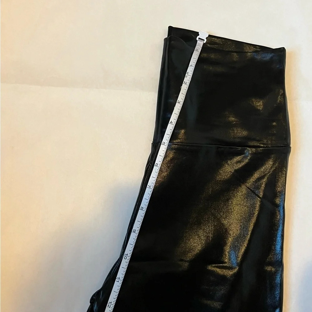Women’s Black Leggings Faux Leather Stretchy Size S - Picture 10 of 11